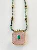 Collier pierres Sol rose doré 