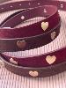 Ceinture coeur bordeaux 90 cm