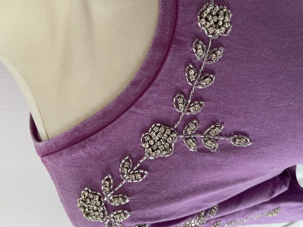 t shirt violet strass 36/42