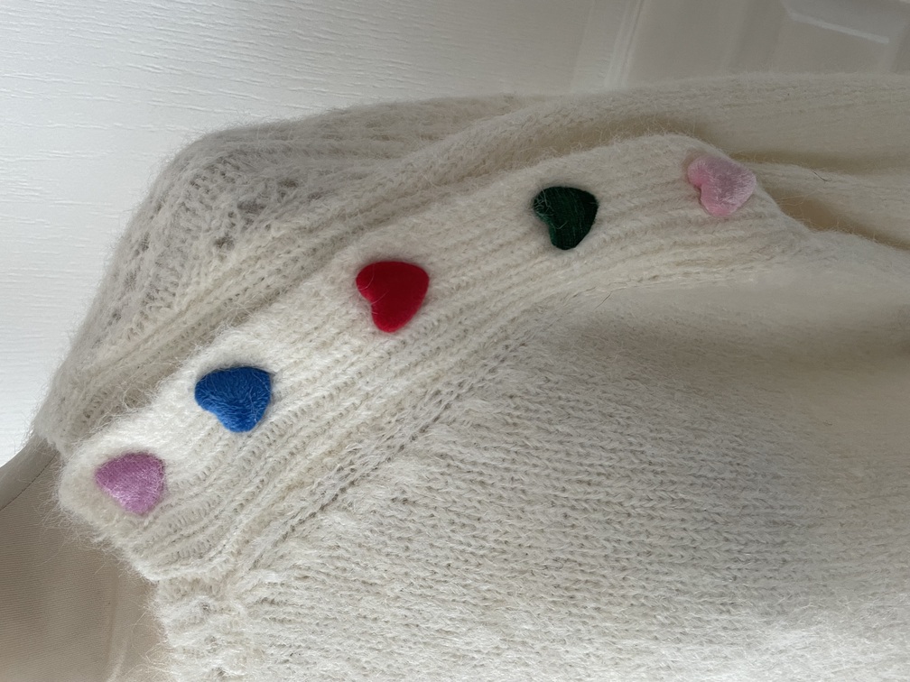 pull musy Muse blanc boutons coeur 36/44