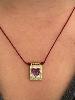 Collier Viviane coeur rose strass doré
