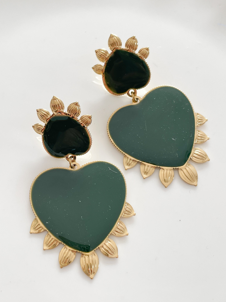 Boucles coeur Kaki capsule CriCri