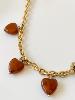 collier Pablo coeur marron doré