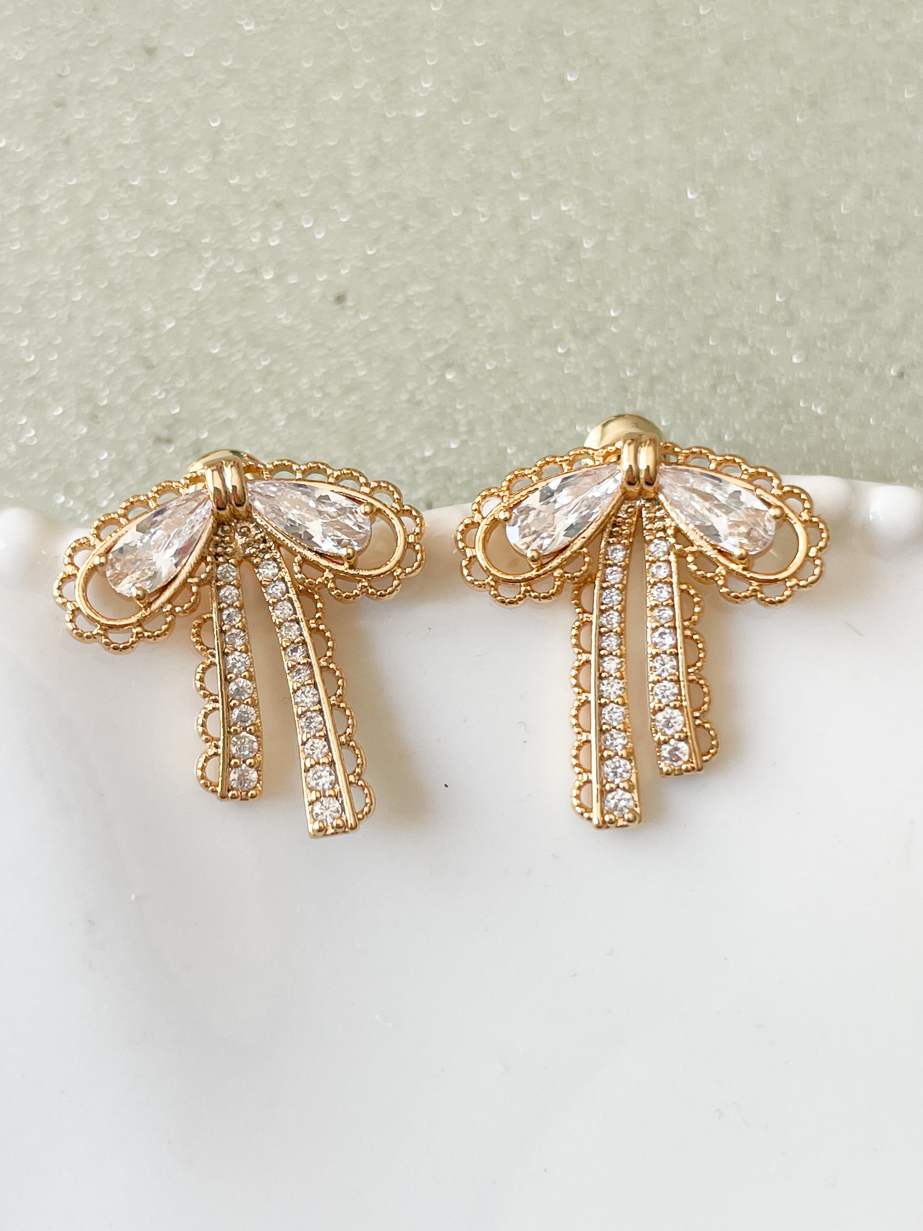 Boucles noeud Dentelle doré