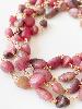 Collier sautoir bracelet pierres Sweet rose fonçé doré