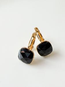 Boucles cristal BB noir doré