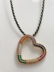 Collier coeur multi doré