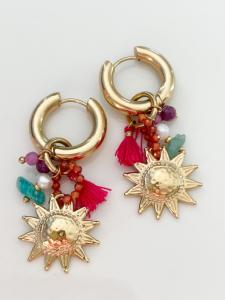 Boucles créoles soleil doré