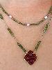 Collier pierres Bianca marron doré
