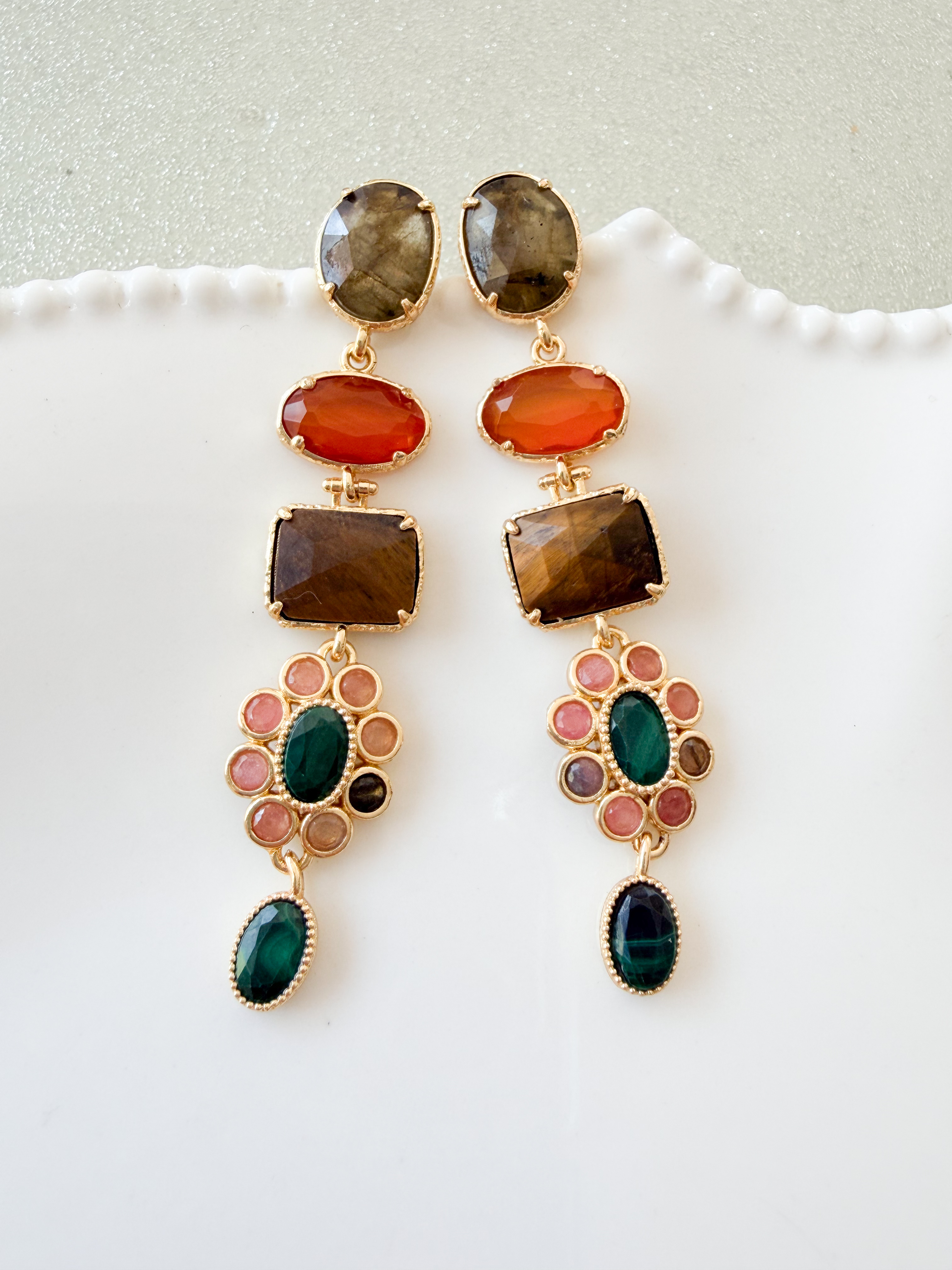 Boucles pierres Talia doré