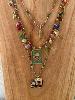 collier poisson rose vert doré