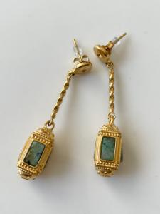 boucles Lanterne verte doré