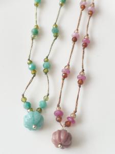 collier Chloé fil turquoise doré