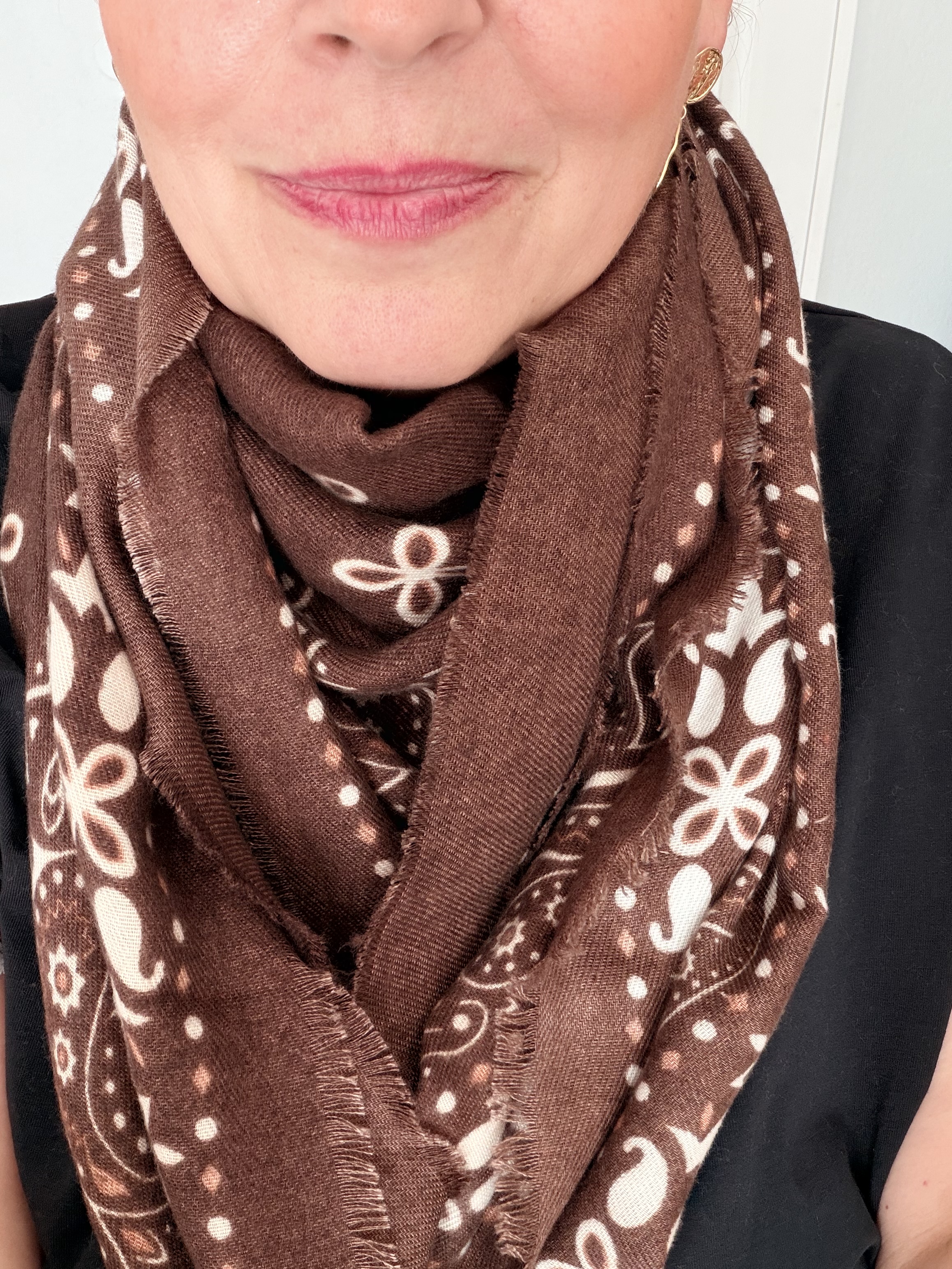 foulard bandana grand modèle marron