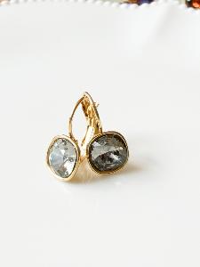 Boucles cristal BB gris doré