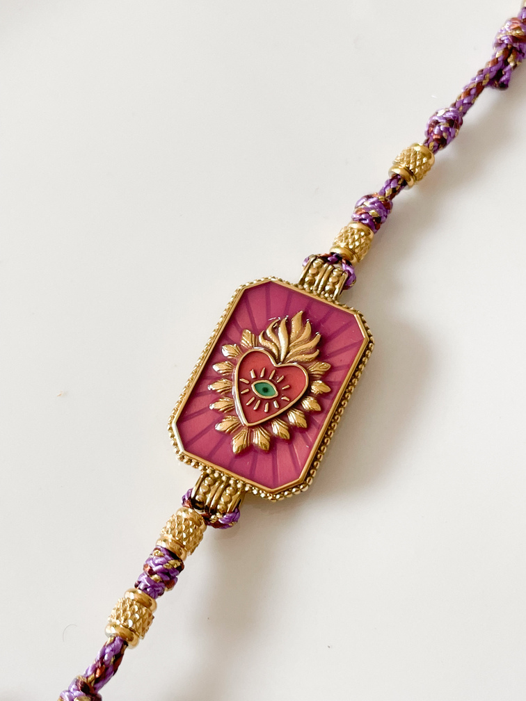 Bracelet Ex voto violet doré
