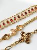 Bracelet large strass marron doré