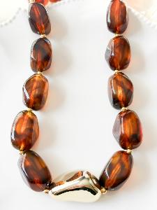 Collier Andy ambre doré