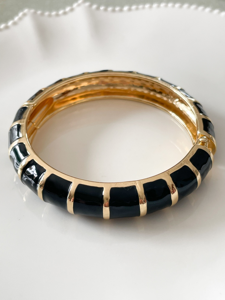 Bracelet Tina noir doré 