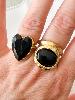 Bague Chloé pierre noir doré