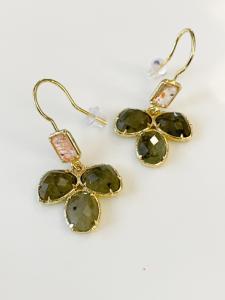 Boucles pierres Billie gris doré