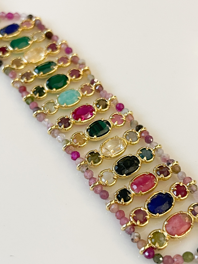 Bracelet pierres Georgia multi doré