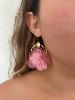 boucles fleur tissu rose doré