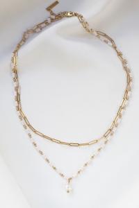 collier Alexa blanc doré de Shlomit Ofir