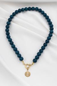 collier Lara bleu marine doré de Shlomit