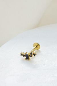 boucle piercing Astoria noir doré de Shlomit Ofir