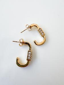 Boucles Clyde strass doré