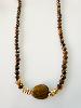 Collier pierres Abba marron doré