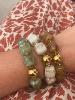 Bracelet perles vert doré