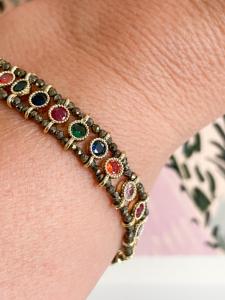 Bracelet Jaipur coloré doré