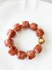 Bracelet perles moka doré