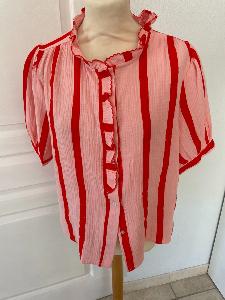 Chemise rayée rouge rose Season de live S