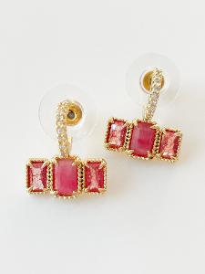 Boucles pierres Sarah rose doré 