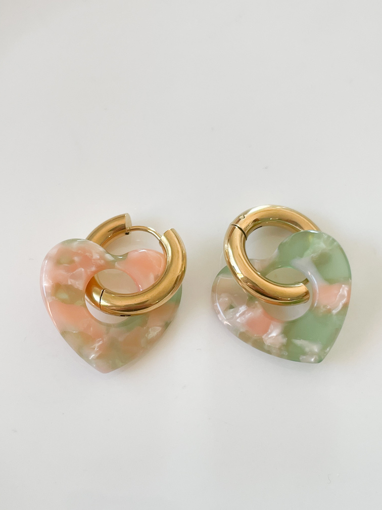 boucles Andy rose vert doré