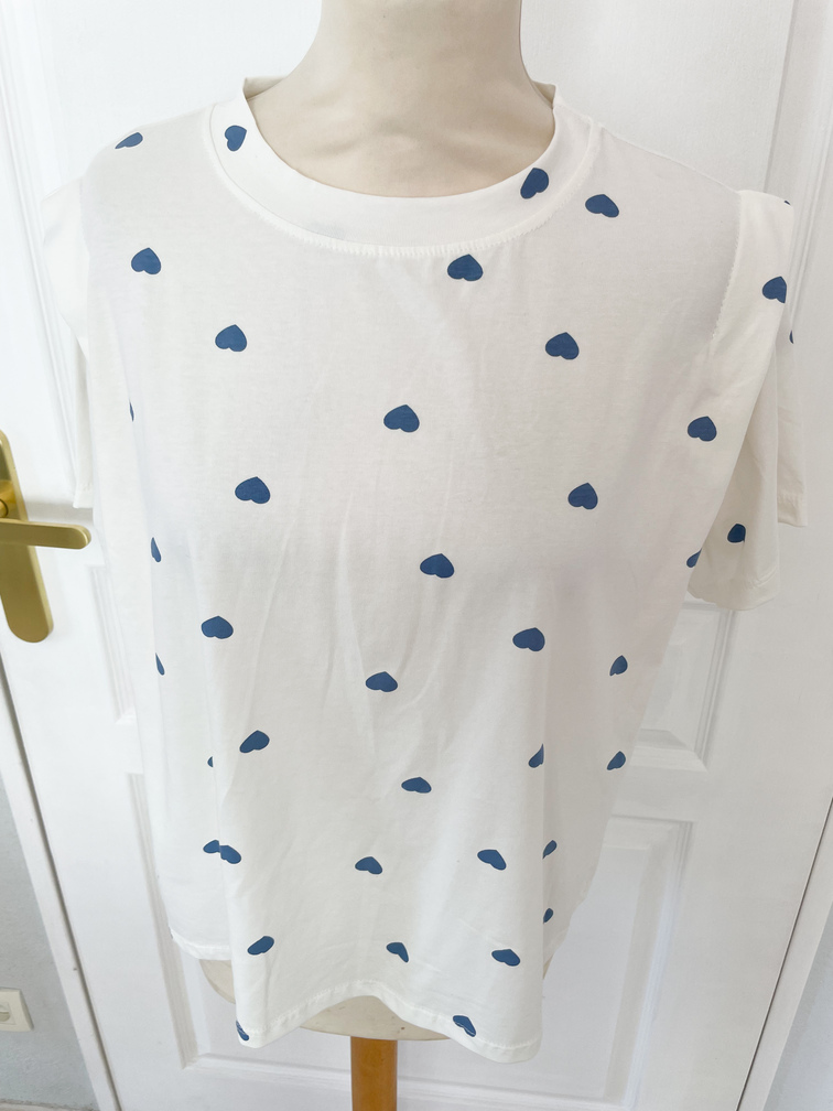 t shirt coeur bleu 38 42