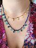 Collier pierres Randy bleu doré