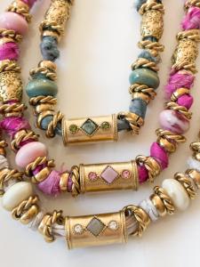 collier Nina vert doré