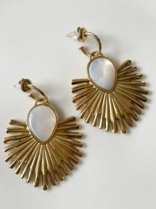 Boucles Isabelle blanc grandes doré