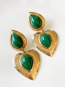 Boucles Simone vert doré
