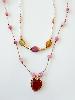 Collier pierre Love rose doré