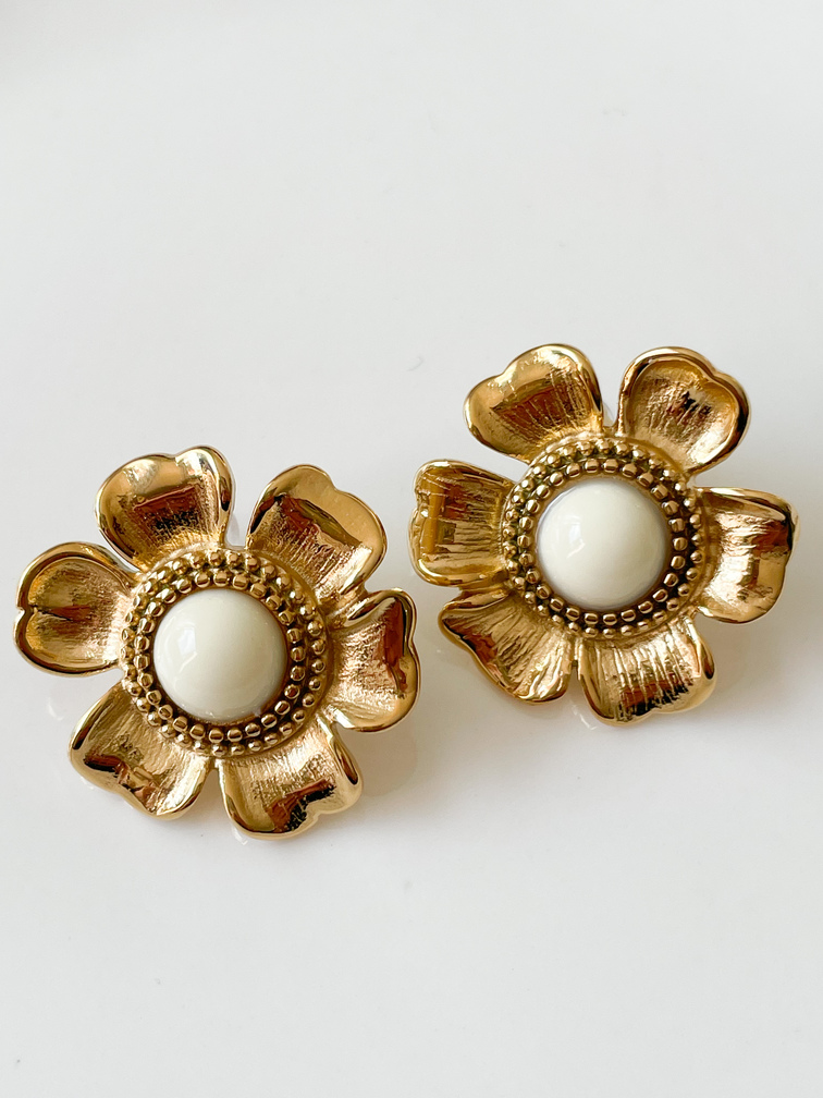 boucles fleurs puce doré du Live