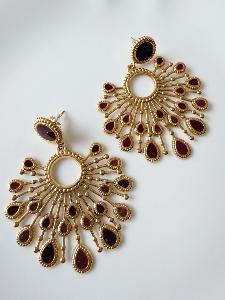 Boucles Paon marron doré