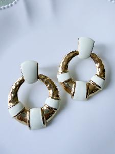 Boucles Célia beige doré