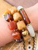 Bracelet perles multi marron doré
