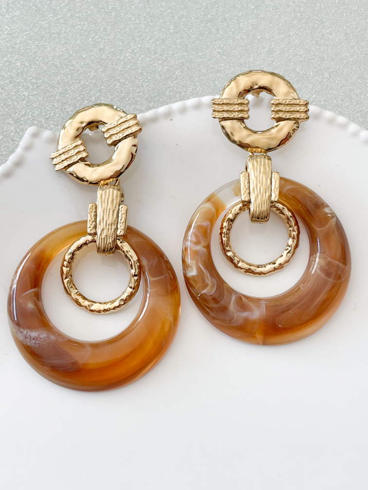 Boucles Cali marron doré