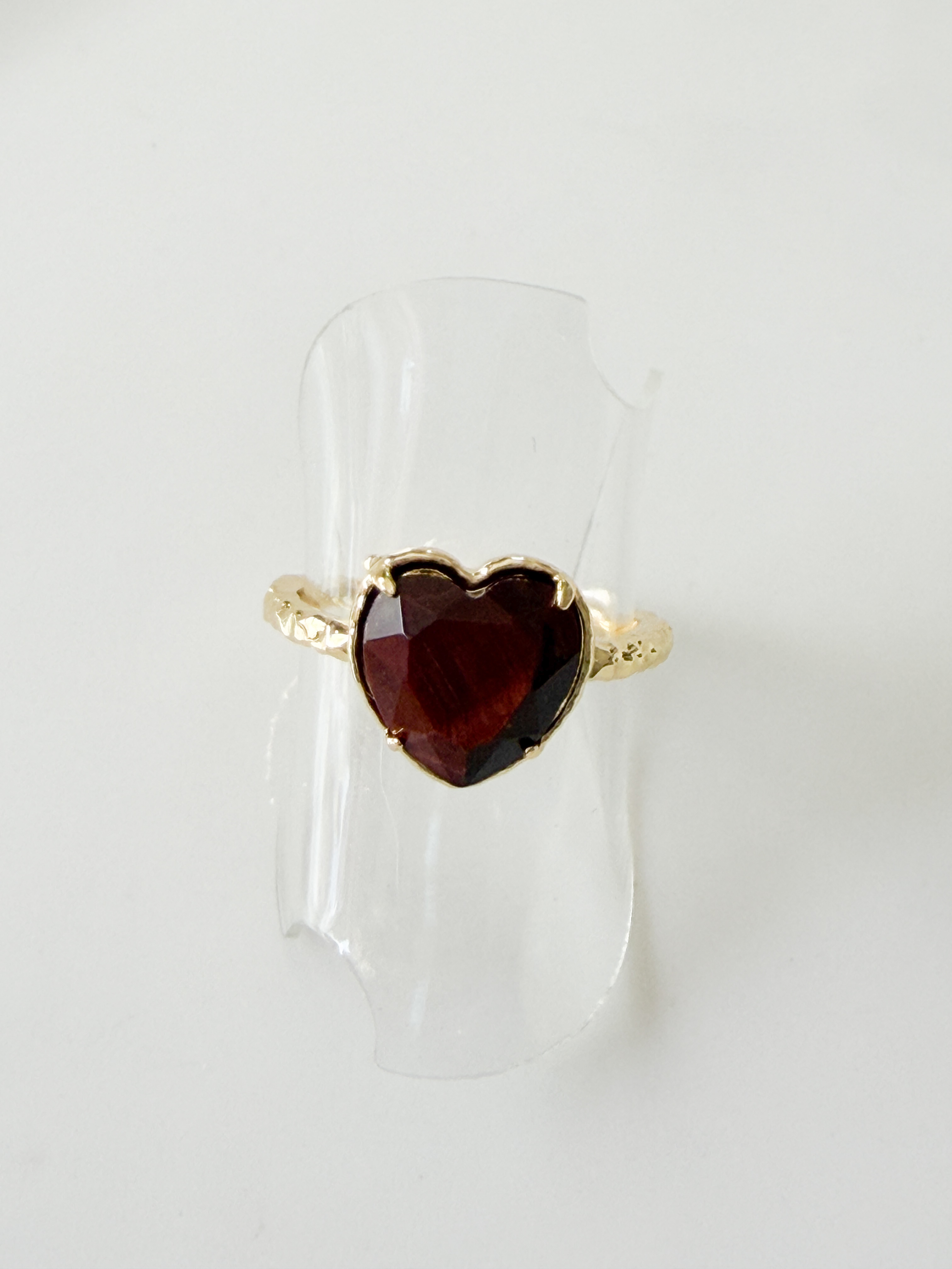 Bague pierres coeur marron doré